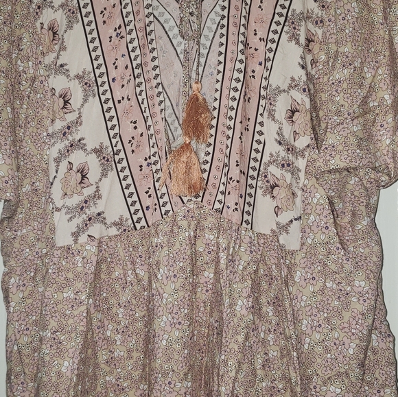 Davi & Dani Pink Floral Boho Tie Back Dress with Pockets 3X NWT - Picture 7 of 10